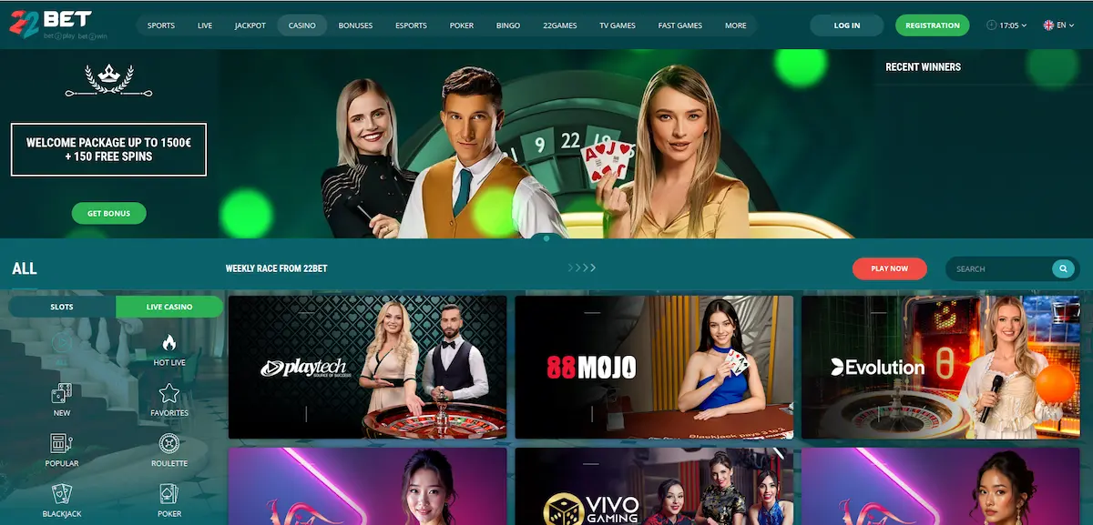 22bet casino review