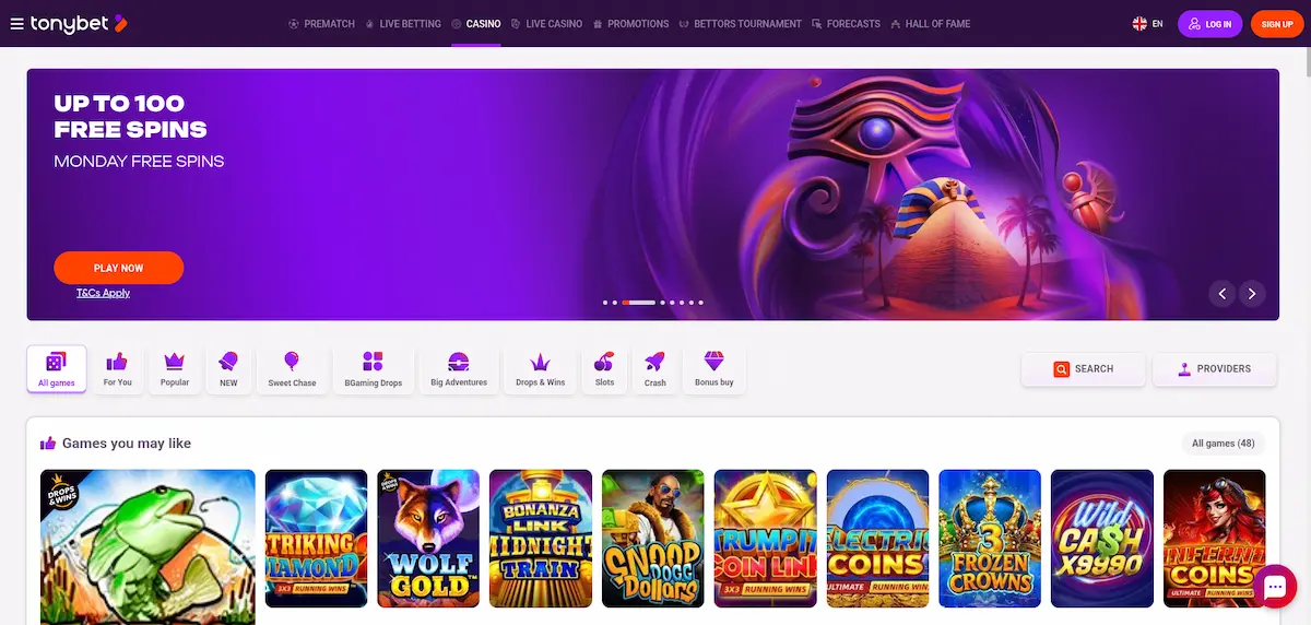 Tonybet casino review